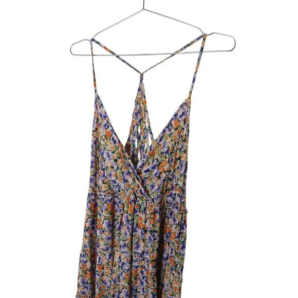 Angie Womens Dress Small Multicolor Floral Boho Strappy Back Tiered Maxi - Picture 4 of 10